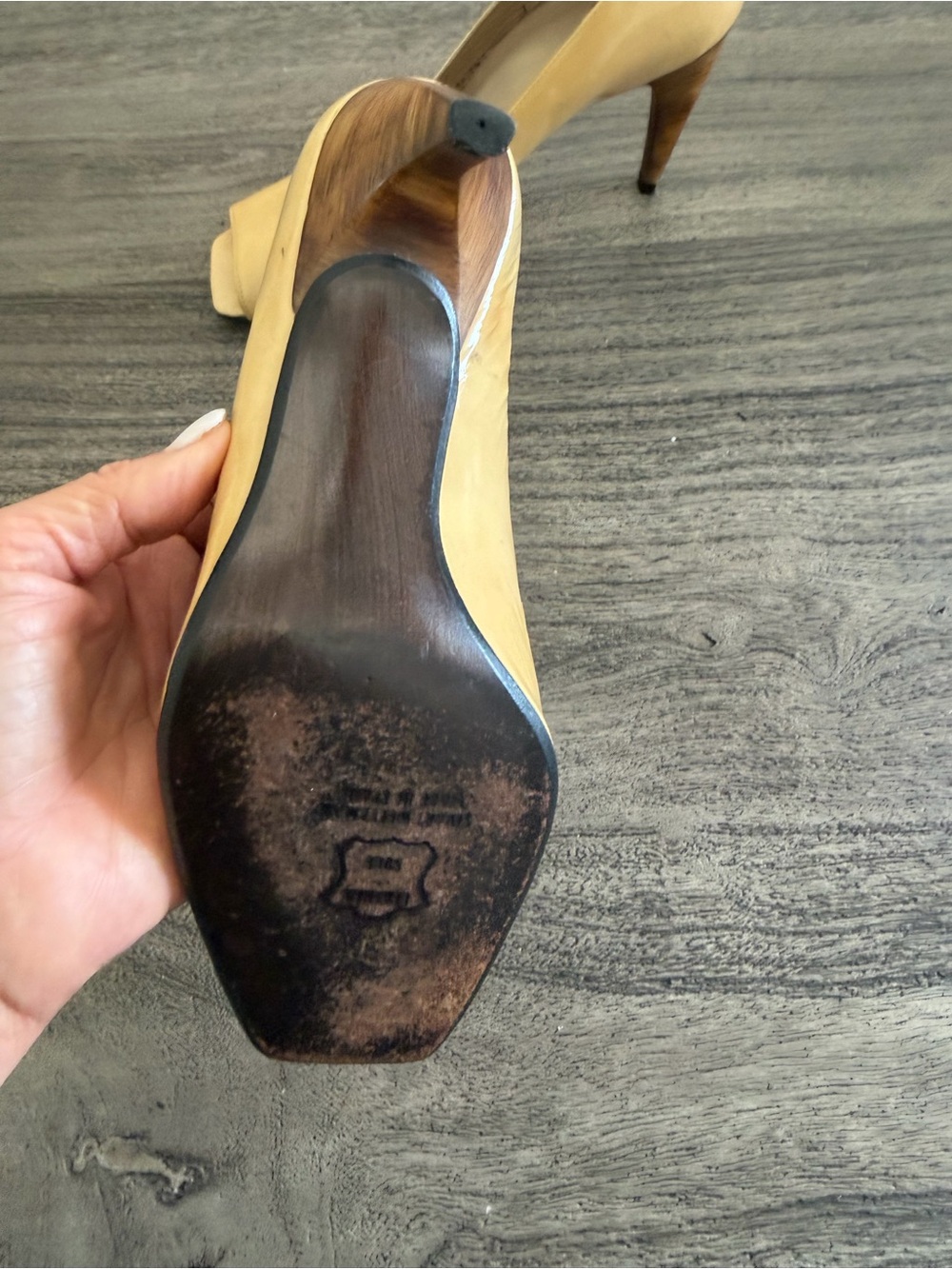 Stuart Weitzman Patent Peep-Toe Heels in Butter Yellow - Picture 4 of 12